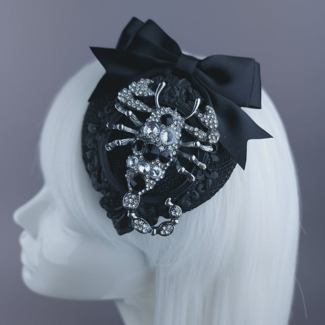 Scorpion, Filigree & Bow Mini Fascinator