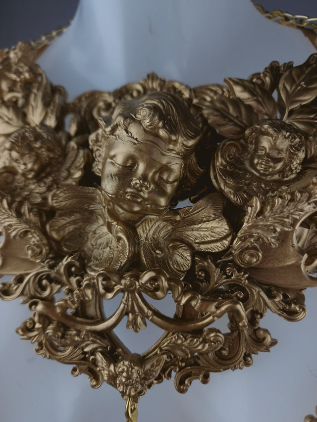 "Holy" Gold Filigree Cherub Body Jewellery Harness