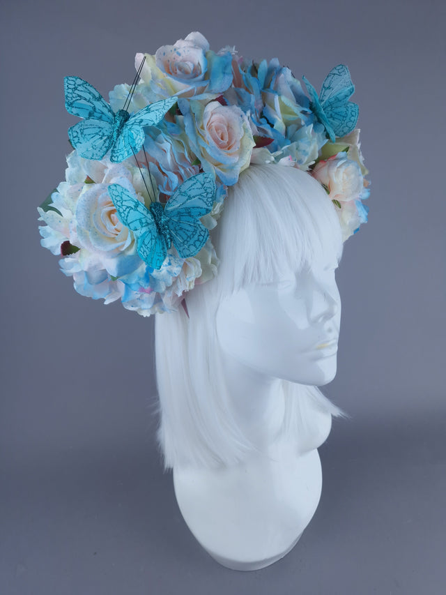 "Lizzie" Pastel Flower with Butterfly Headdress