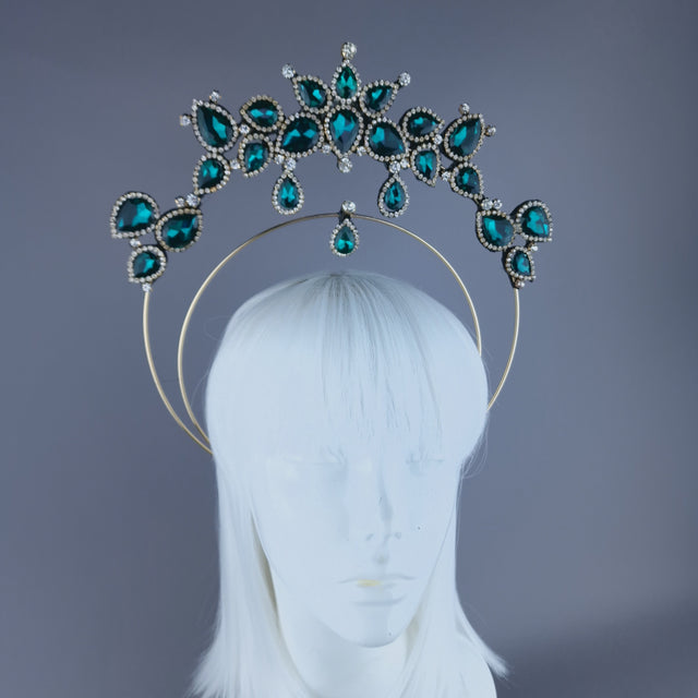 Teal Green Jewel Halo Headdress
