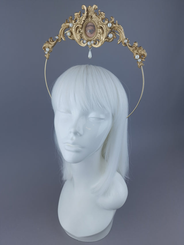 Pearls & Swine: Framed Third Eye Filigree Halo Headdress "Lover's Eye"