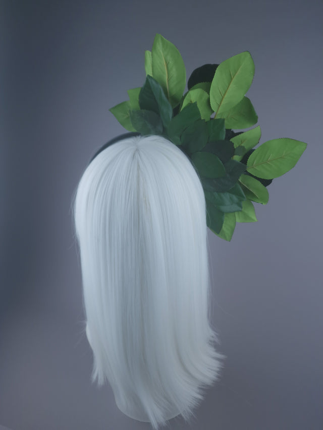 Pearls & Swine: Black Roses & Bat Headband Headpiece "Belfry"