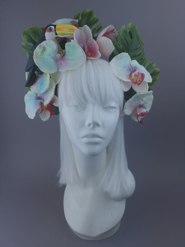 Pearls & Swine: Sparkly Orchid & Toucan Floral Headdress