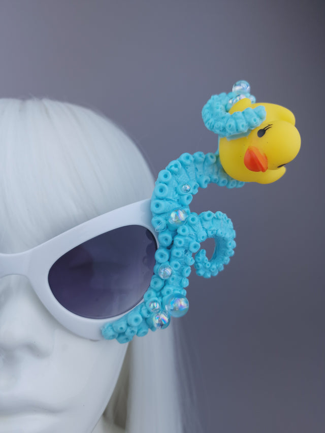 Pearls & Swine: Pastel Blue Tentacle & Duck Sunglasses "Bubble Bath"