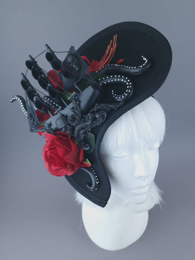 Pearls & Swine: Gothic Ship & Kraken Statement Hat "Demeter"