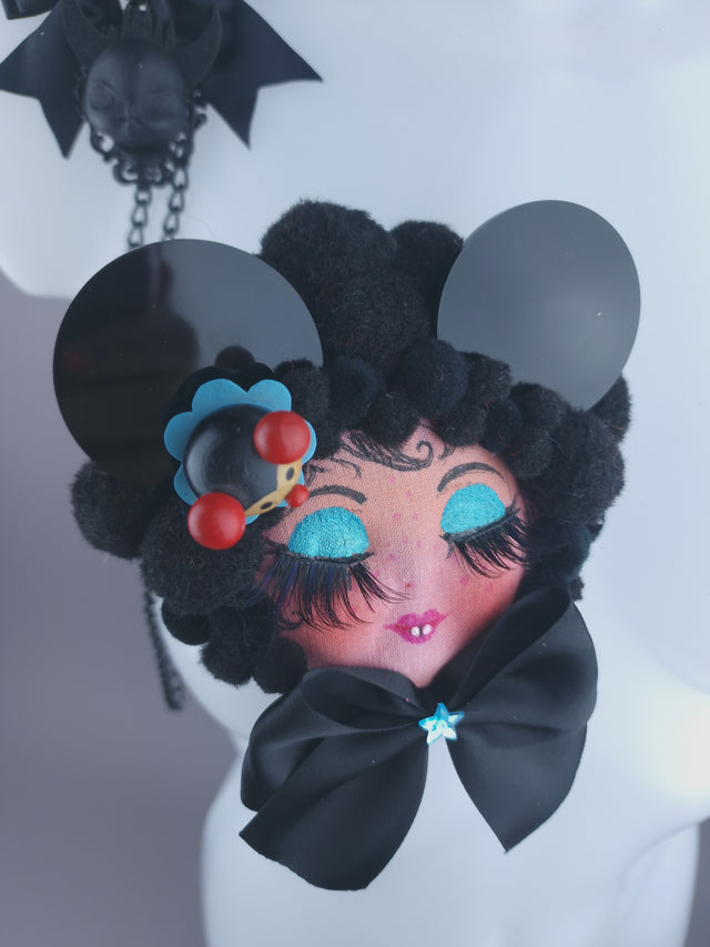 Black Ear Dollface Necklace Brooch Jewellery