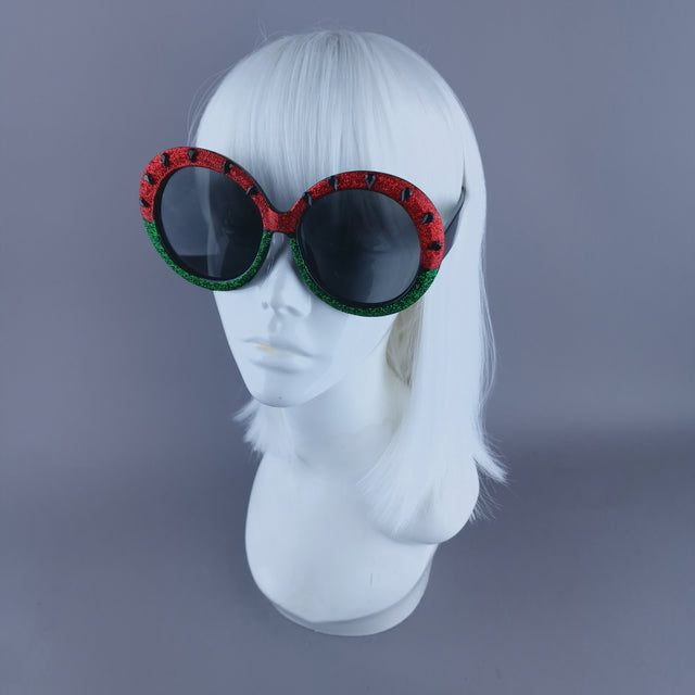 "Ceasefire" Watermelon Oversized Round Sunglasses