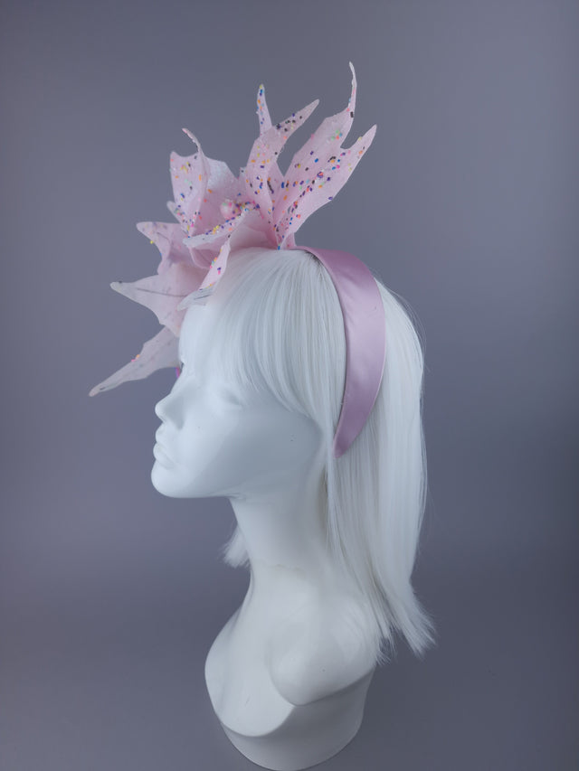 "Candy-Pop" Glitter Flower & Rainbow Skeleton Headdress