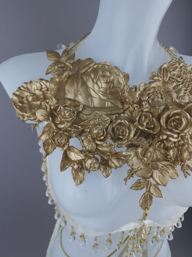 Pearls & Swine: Gold Harness Body Jewellery "Rose du Ciel"