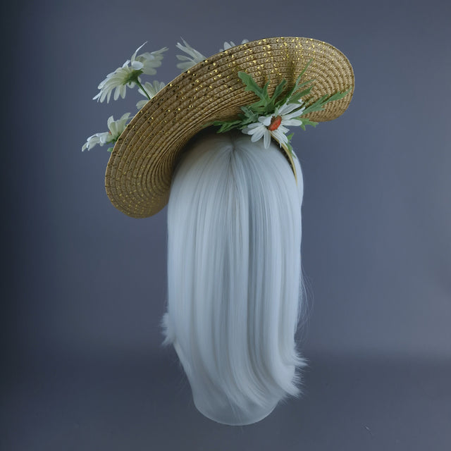 "Bumble" Daisy Flowers & Bee Fascinator Hat