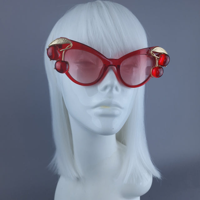 "Jelly" Red Cherry Cateye Sunglasses