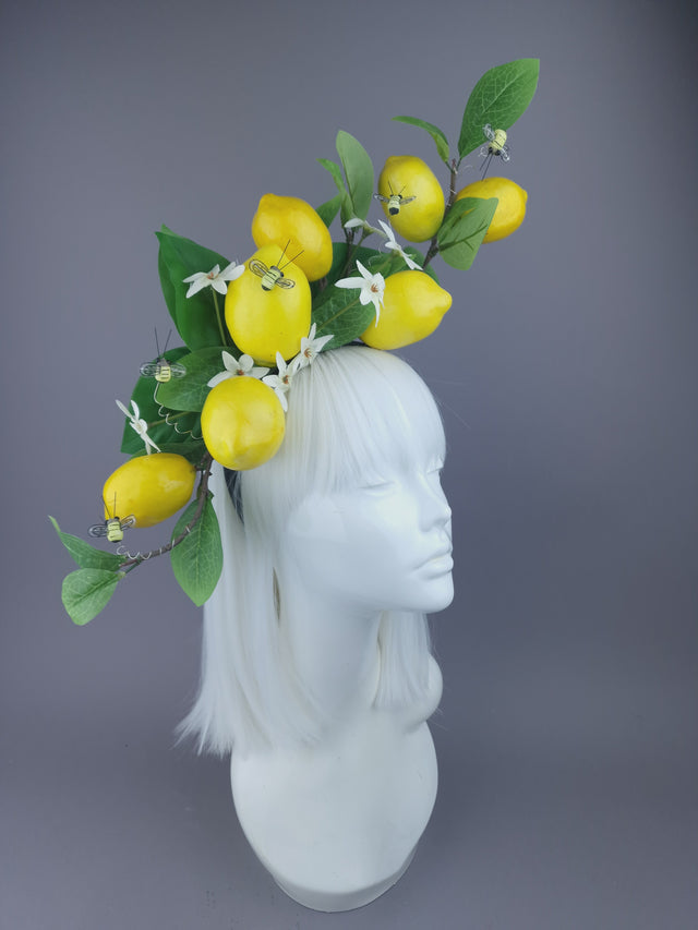 Yellow Lemons & Bees Headpiece "Joy"