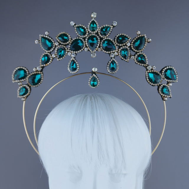 Teal Green Jewel Halo Headdress