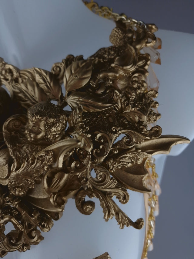 "Holy" Gold Filigree Cherub Body Jewellery Harness