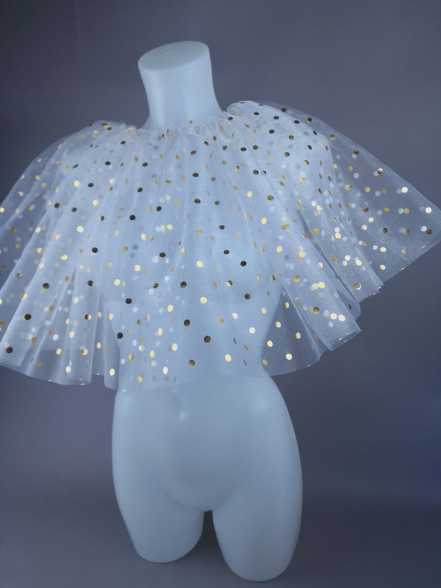 "Bobo" Spotted Neck Ruffle, Clown Collar