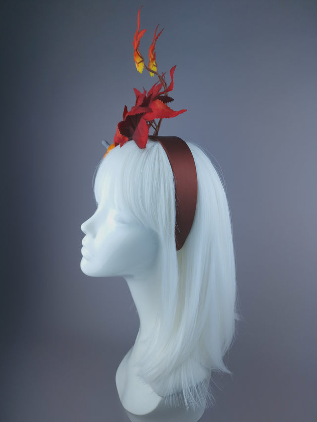 Pearls & Swine: Autumnal Headdress with Leaves & Pumpkin "Spice"