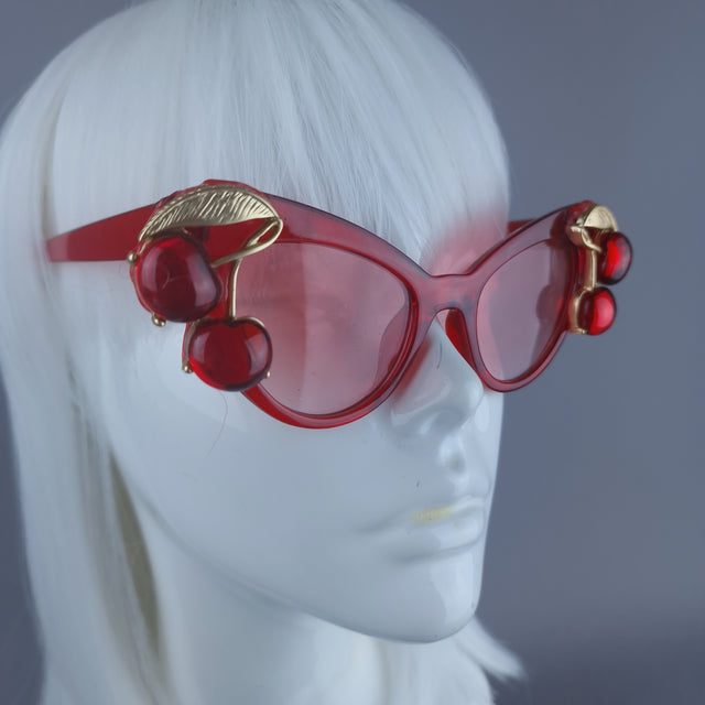"Jelly" Red Cherry Cateye Sunglasses