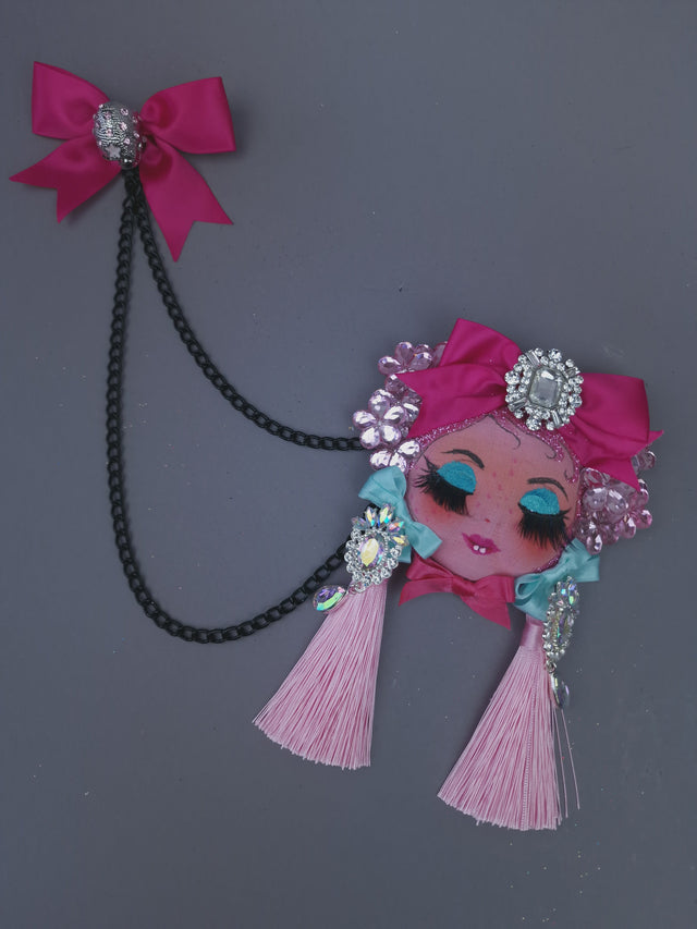 Pink Dollface Necklace Brooch Jewellery