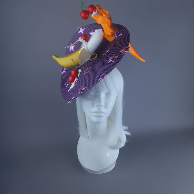 "T-RexX" Colourful Fruit & Dinosaur Fascinator Hat