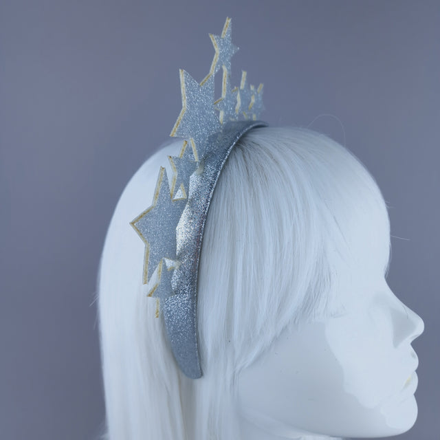 SAMPLE! Silver Glitter Star Headband