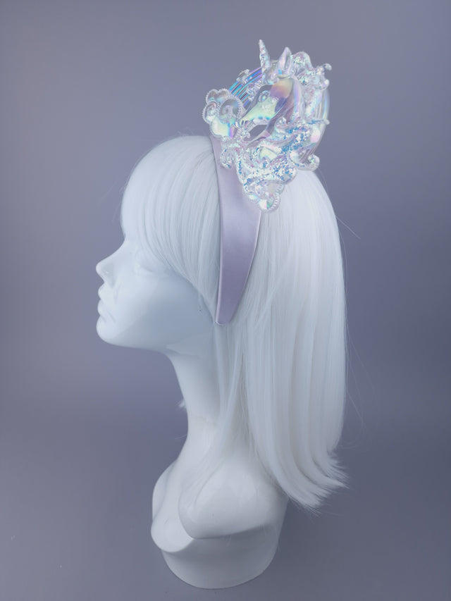 "Lunara" Iridescent Unicorn & Rainbow Headpiece