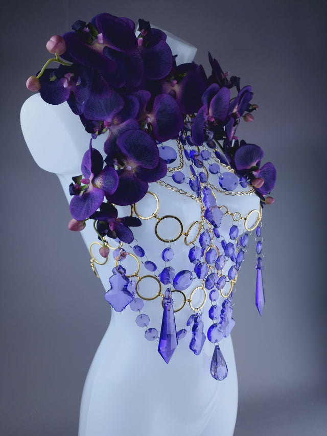 "Empress" Purple Orchid Jewel & Chain Harness