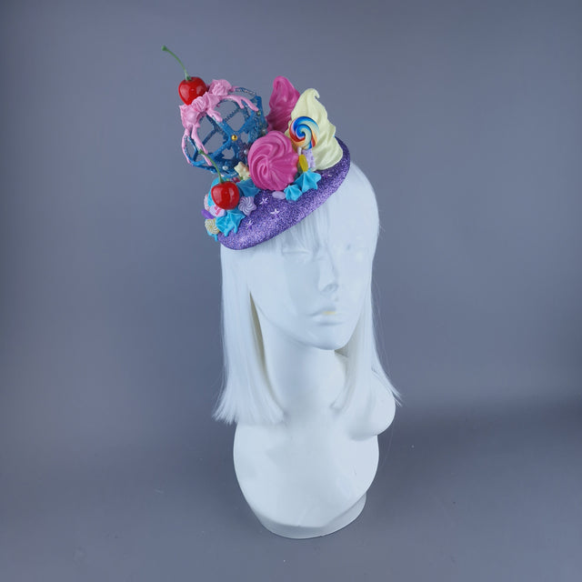 "Antoinette" Crown, Cherries & Cream Food Fascinator Hat