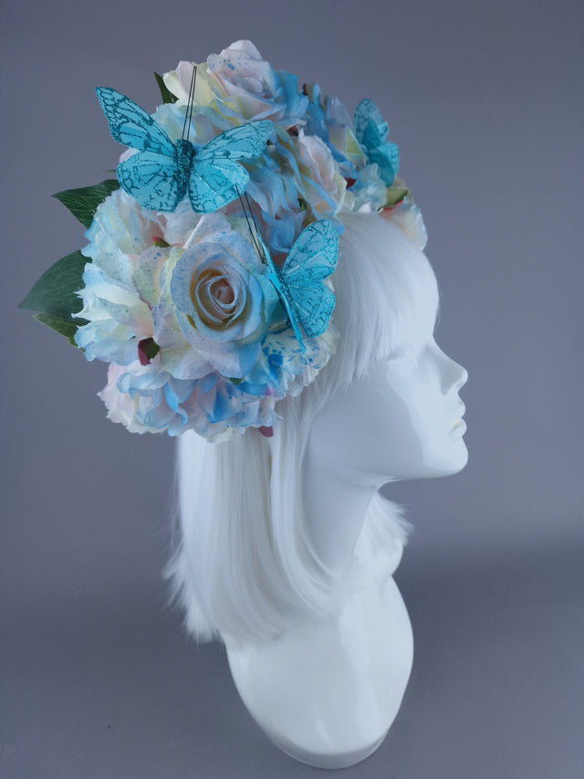 "Lizzie" Pastel Flower with Butterfly Headdress