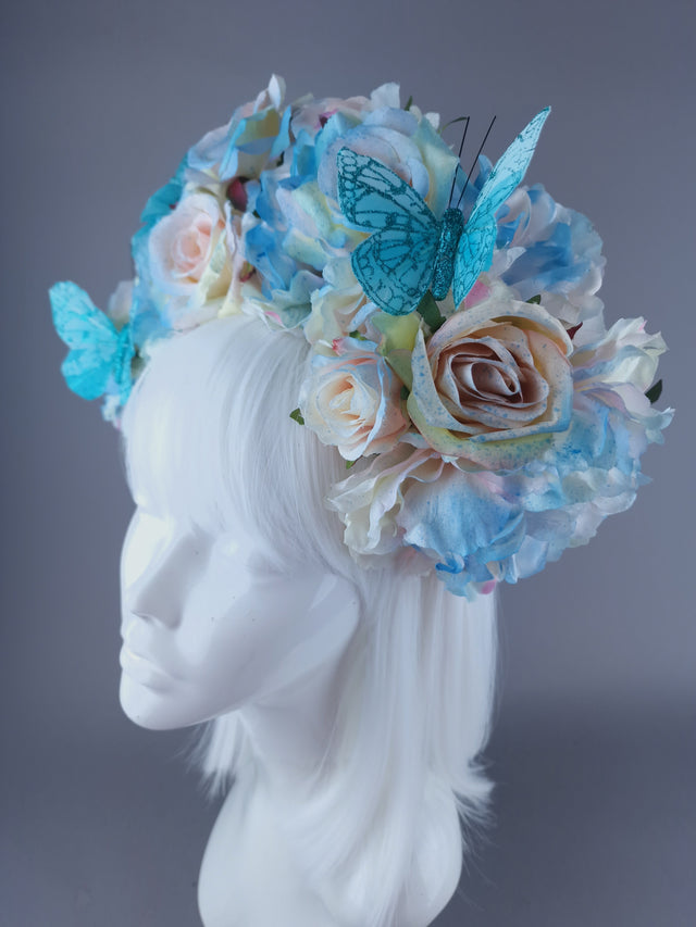"Lizzie" Pastel Flower with Butterfly Headdress