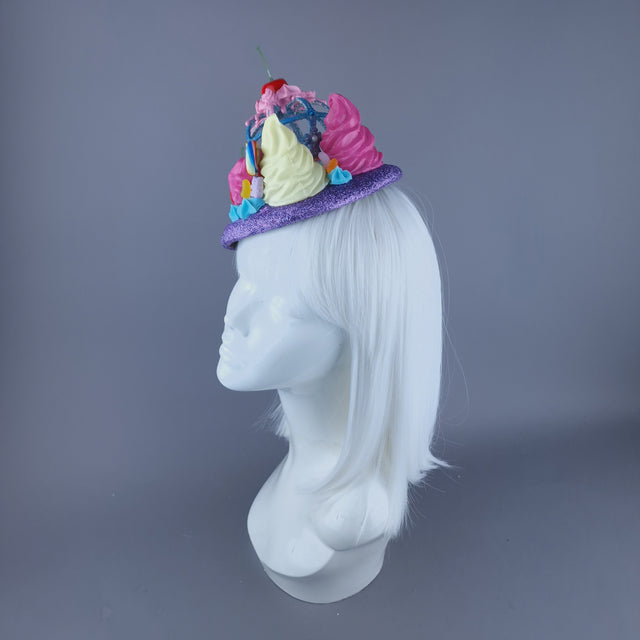 "Antoinette" Crown, Cherries & Cream Food Fascinator Hat