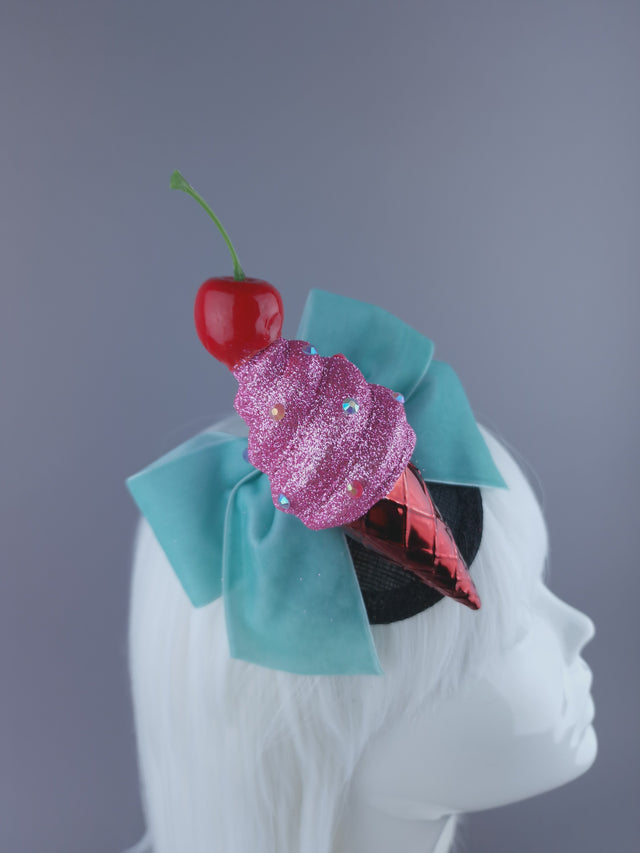 "Sorbet" Ice Cream & Bow Mini Fascinator