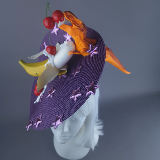 "T-RexX" Colourful Fruit & Dinosaur Fascinator Hat