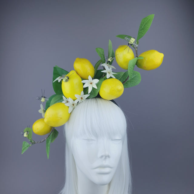 Yellow Lemons & Bees Headpiece "Joy"