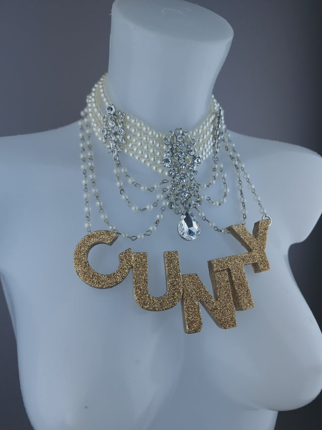 "Rude" A Nery Naughty Pearl Necklace Jewellery