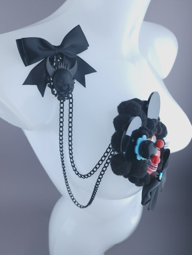 Black Ear Dollface Necklace Brooch Jewellery