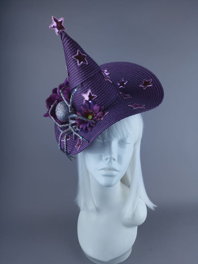 "Heksie" Purple Witches Hat w/Spider
