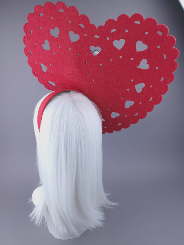 Pearls & Swine: Red Heart Hatinator with Sequins "Heartbeat"