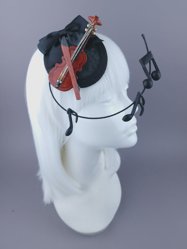 "Amati" Violin & Musical Notes Mini Fascinator