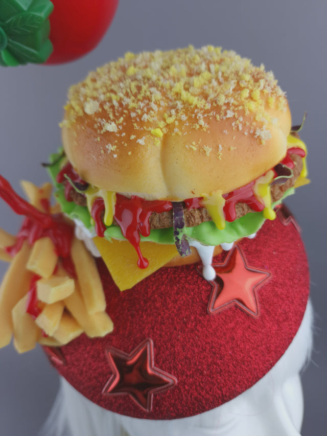 "Royale with Cheese" Burger & Chips Food Fascinator Hat Headdress