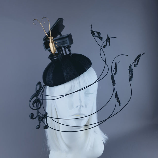 "Beethoven's Silence" Black Fascinator Hat