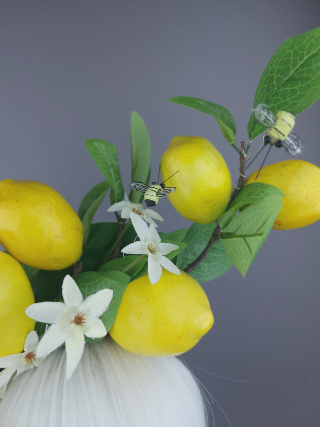Yellow Lemons & Bees Headpiece "Joy"