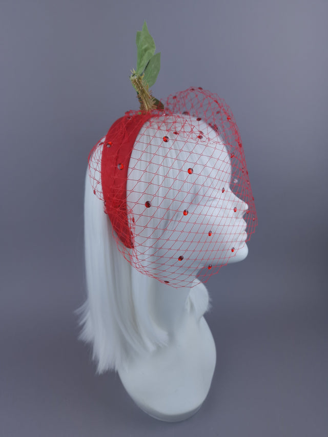 Pearls & Swine: Headdress Red Rose Veil
