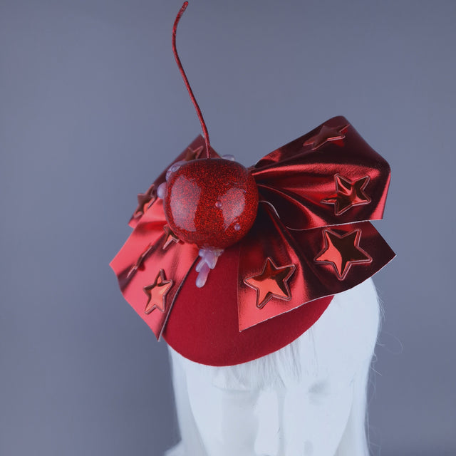 "Cherro"Giant Cherry & Bow Food Fascinator Hat