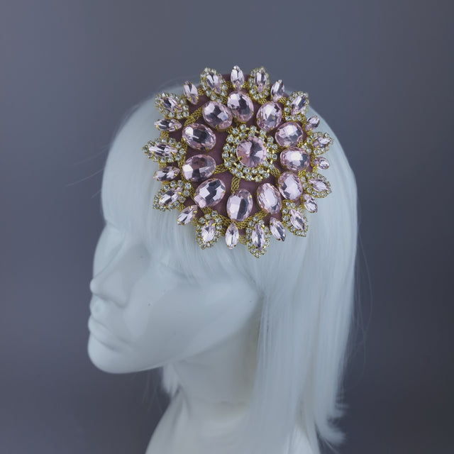 Mini Pale Pink Jewel Fascinator "Sparkle"