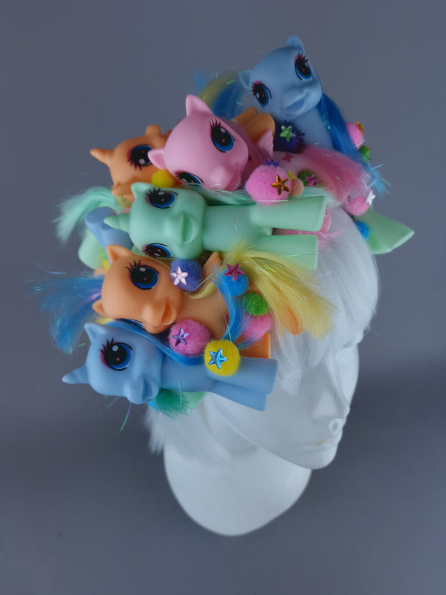 "Poni" Colourful Pony Vintage-Style Fascinator Hat