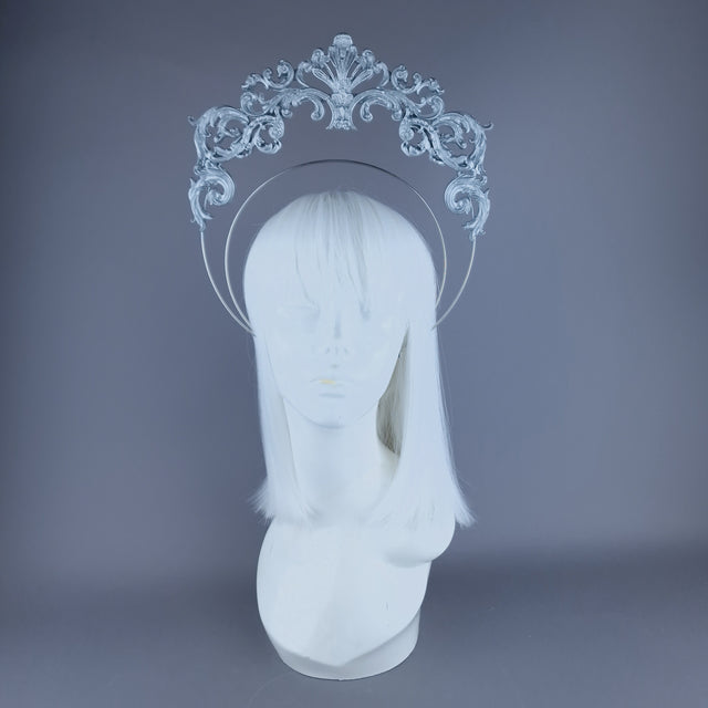 "Adorado" Silver Filigree Halo