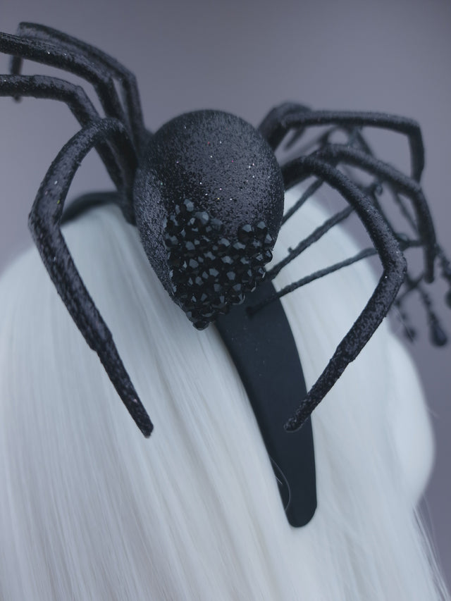 Pearls & Swine: Maximalist Spider & Web Headdress "Capture"