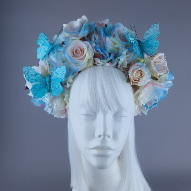 "Lizzie" Pastel Flower with Butterfly Headdress