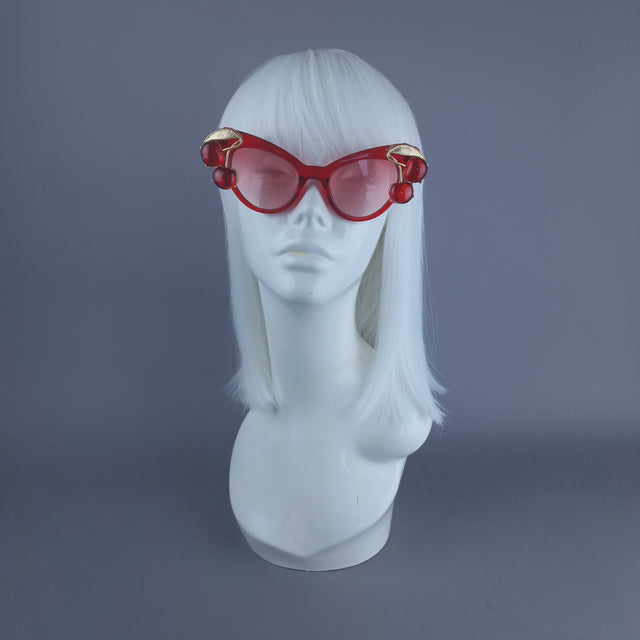 "Jelly" Red Cherry Cateye Sunglasses