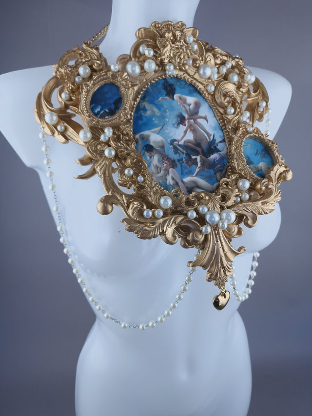 "Sabbath" Gold Filigree & Pearl Cherub Body Jewellery Harness